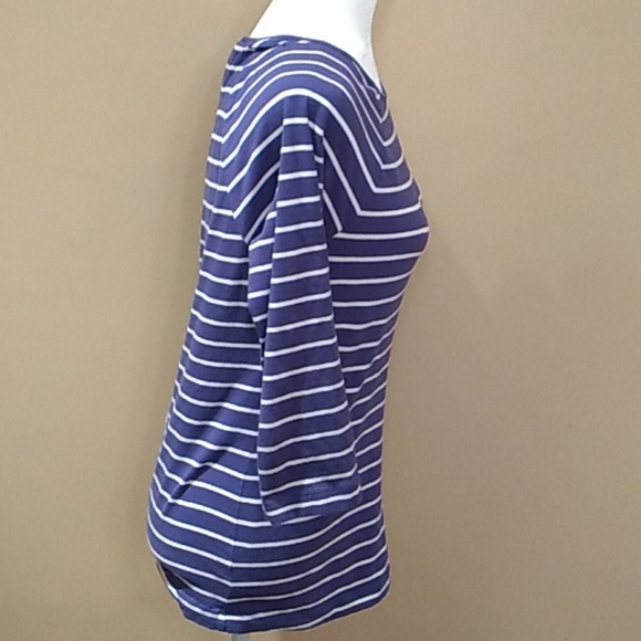 5 for $20! Ann Taylor Purple and White Striped Top - Picture 3 of 7